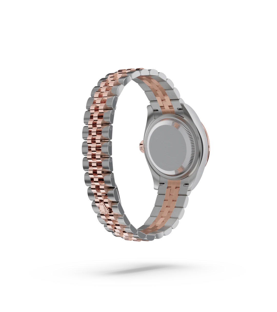 Oyster, 28 mm, acciaio Oystersteel, oro Everose e diamanti